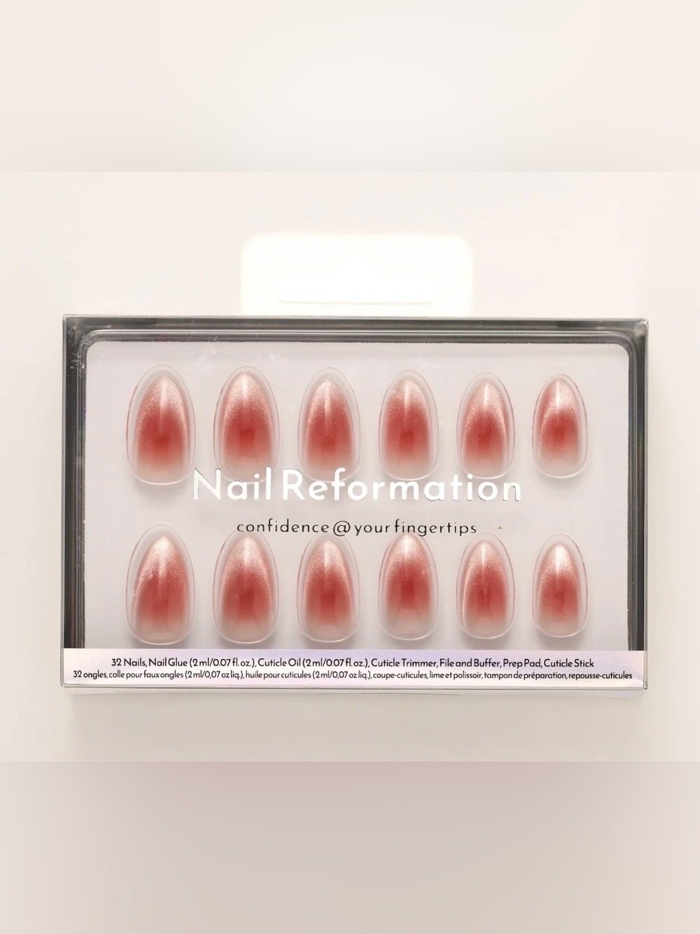 Nail Reformation Short Almond Press-On Nails in VELVET BLUSH nib